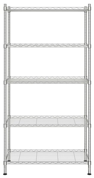 Úložný regál 5 polic 90 x 35 x 180 cm chromovaný 250 kg