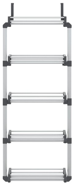 Dveřní organizér s 5 policemi 52 x 20 x 135 cm hliník