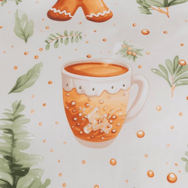 Povlečení z mikrovlákna WINTER GINGERMAN bílé Rozměr povlečení: 2 ks 70 x 90 cm | 200 x 220 cm