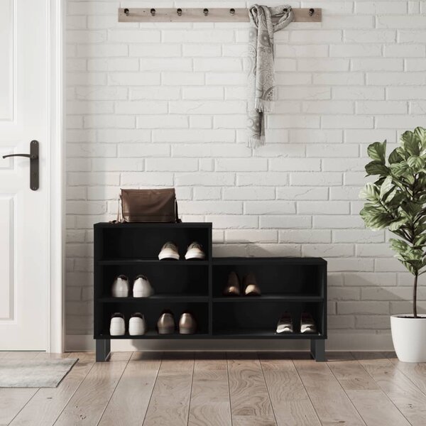 Botník černý 102x36x60 cm kompozitní dřevo