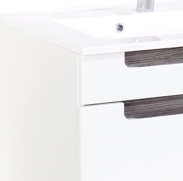 SKŘÍŇKA S UMYVADLEM, bílá, barvy stříbrného dubu, bílá, 80/54/47 cm Held - Koupelnové série, Online Only