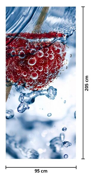 Fototapeta na dveře - Detail maliny ve vodě (95x205cm)