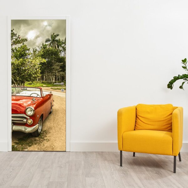 Fototapeta na dveře - Auto veterán v přírodě (95x205cm)