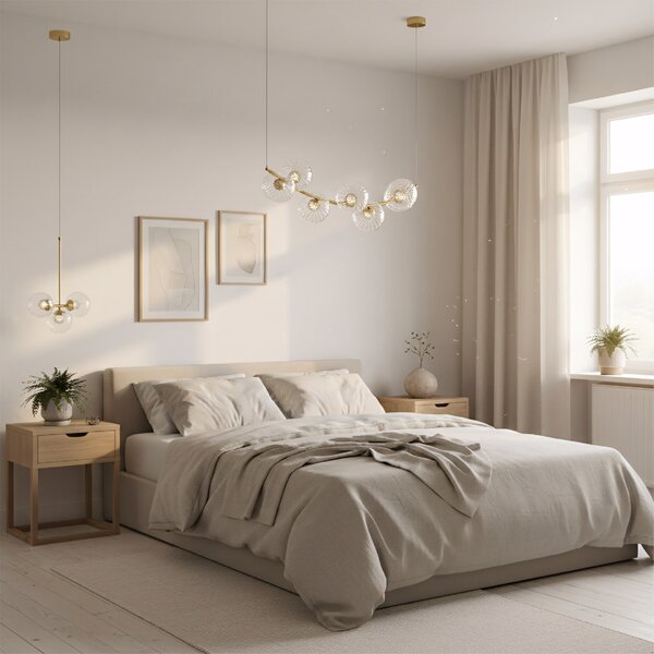 Toolight Závěsné stropní LED osvětlení G133-6CP zlaté