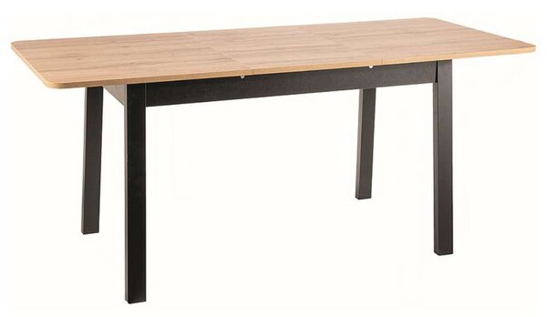 SIGNAL Jídelní stůl rozkládací - IKAR, 124/168x78, dub artisan/matná černá