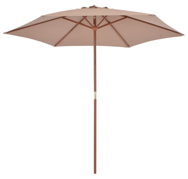 Zahradní slunečník s dřevěnou tyčí 270 cm taupe