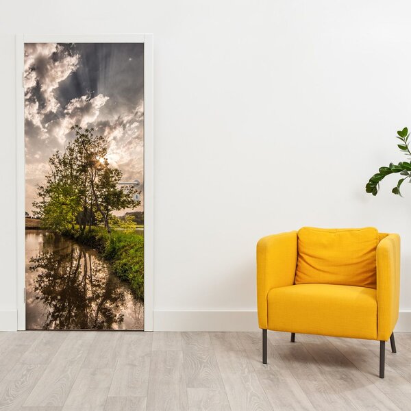 Fototapeta na dveře - Příroda s paprsky (95x205cm)