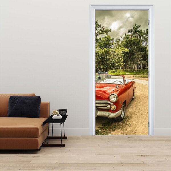 Fototapeta na dveře - Auto veterán v přírodě (95x205cm)