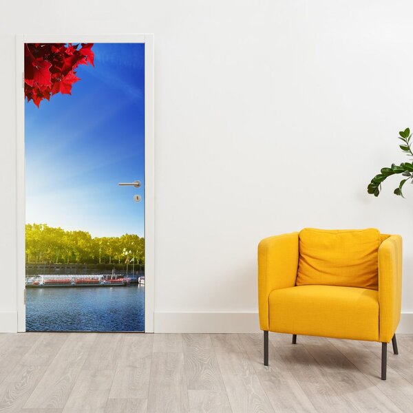 Fototapeta na dveře - Podzim v Paříži (95x205cm)