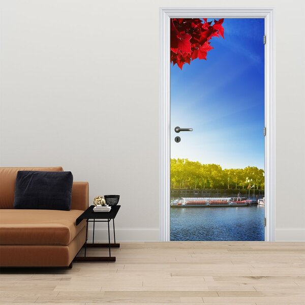 Fototapeta na dveře - Podzim v Paříži (95x205cm)
