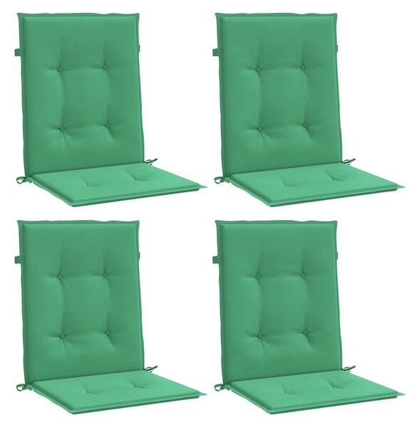 Podušky na židli nízké opěradlo 4 ks zelené 100x50x3 cm oxford