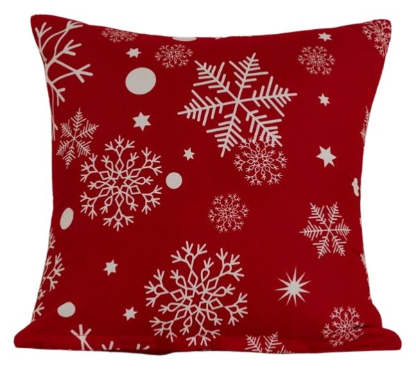 Povlak na polštář z mikrovlákna SNOWFALL 45x45 cm, červený
