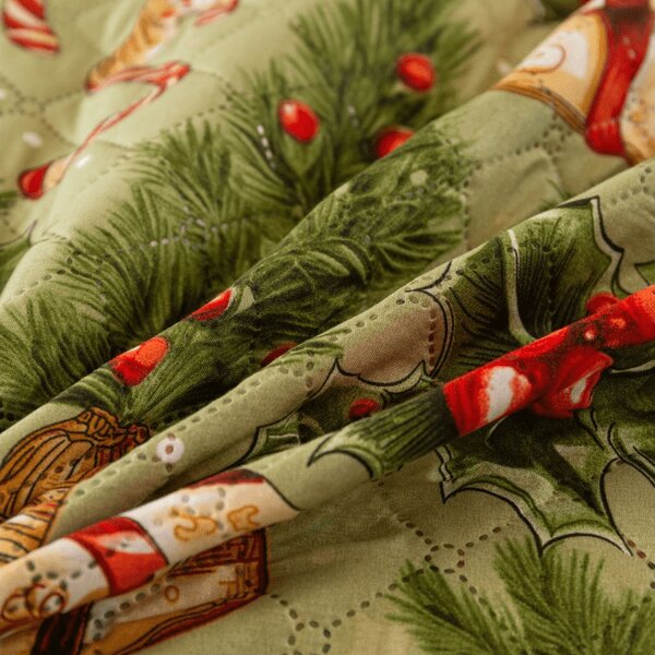 Přehoz na postel CHRISTMAS PRESENTS, zelený Rozměr: 220 x 240 cm