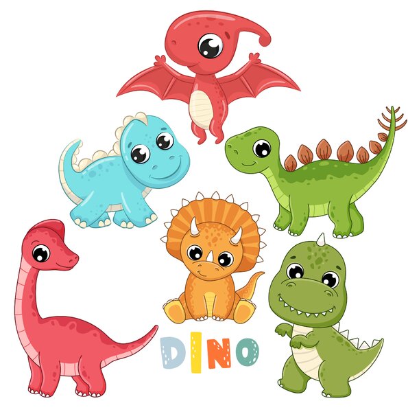 PIPPER. Textilní samolepka na zeď "Baby dinosaury"