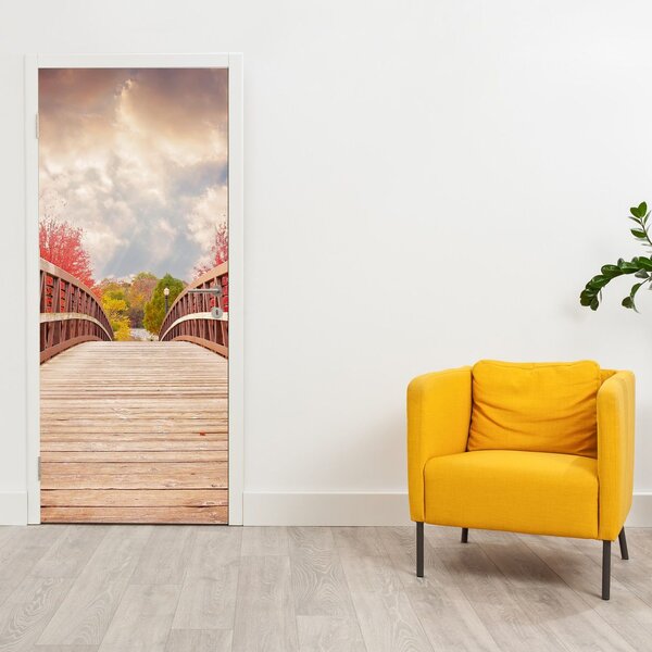 Fototapeta na dveře - Dřevěný most (95x205cm)