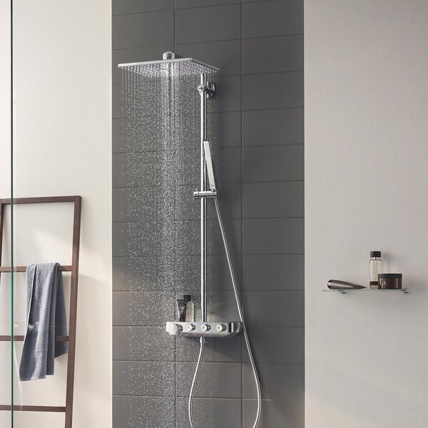 Grohe Euphoria sprchová sada na stěnu s termostatem s dešťovou sprchou StarLight Chrome 26508000