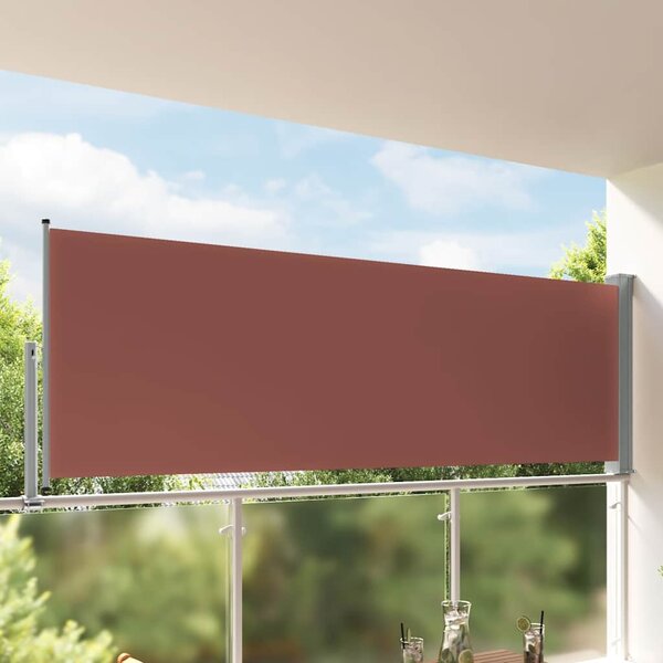 Zatahovací boční markýza / zástěna na terasu 120 x 300 cm hnědá
