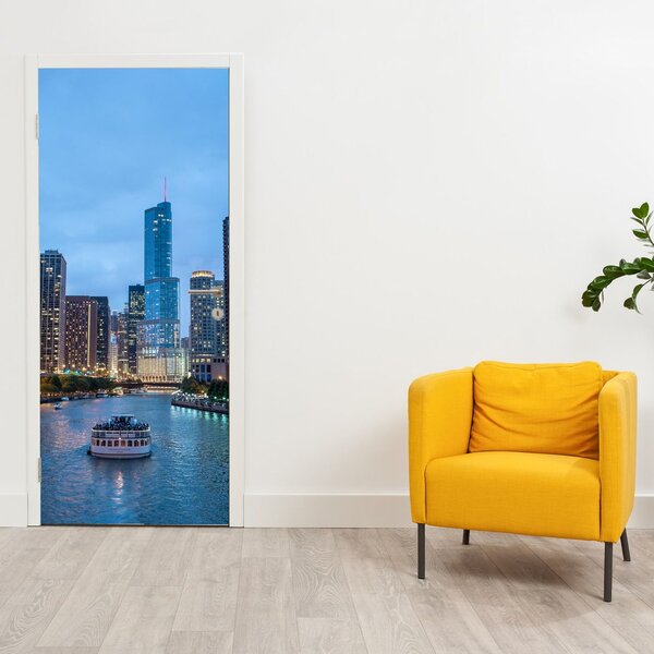 Fototapeta na dveře - Noční město (95x205cm)