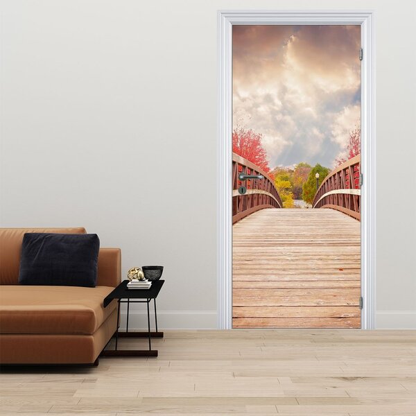 Fototapeta na dveře - Dřevěný most (95x205cm)