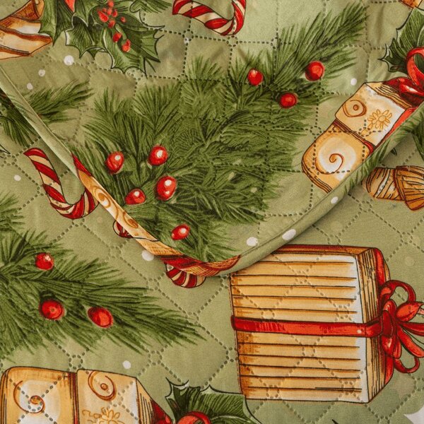 Přehoz na postel CHRISTMAS PRESENTS, zelený Rozměr: 220 x 240 cm