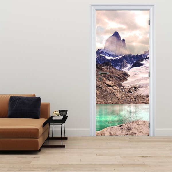 Fototapeta na dveře - Horské jezero (95x205cm)