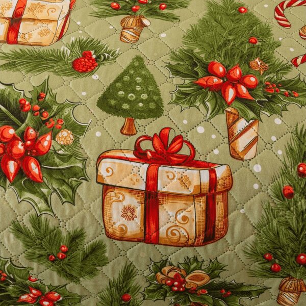 Přehoz na postel CHRISTMAS PRESENTS, zelený Rozměr: 220 x 240 cm