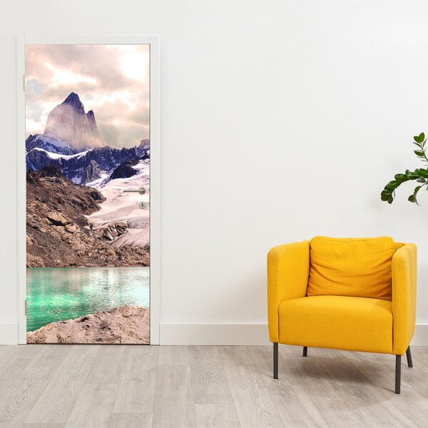 Fototapeta na dveře - Horské jezero (95x205cm)