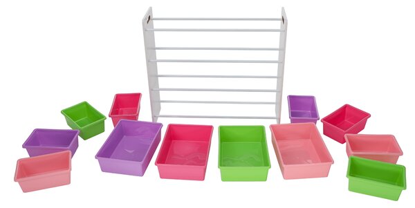 KONDELA Organizér / regál na hračky, bílá / vícebarevná, MAISAN