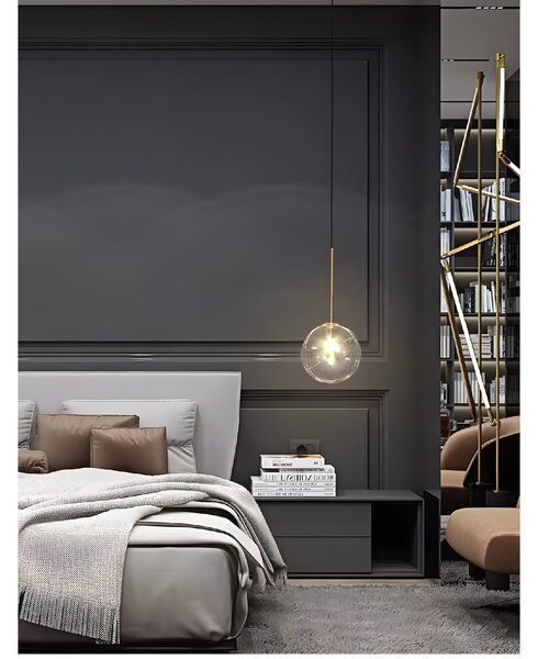 Toolight Skleněné kulovité svítidlo 20cm APP1683-1CP zlaté