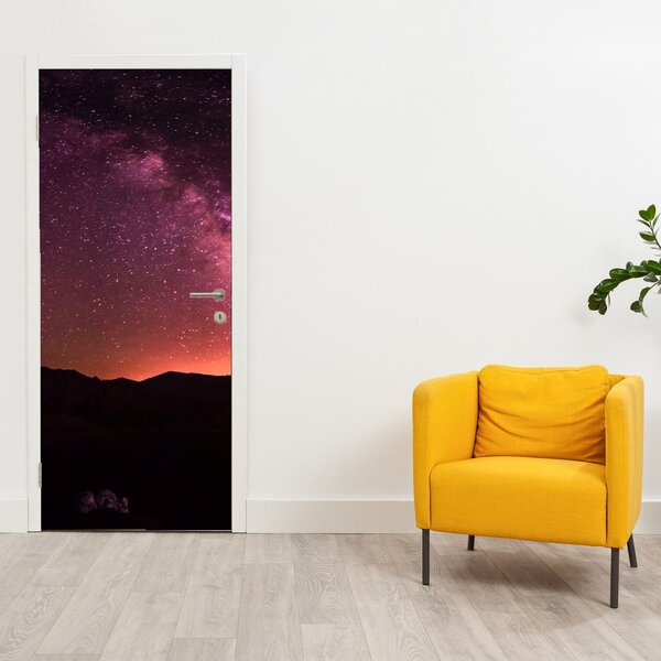Fototapeta na dveře - Růžová mléčná dráha (95x205cm)