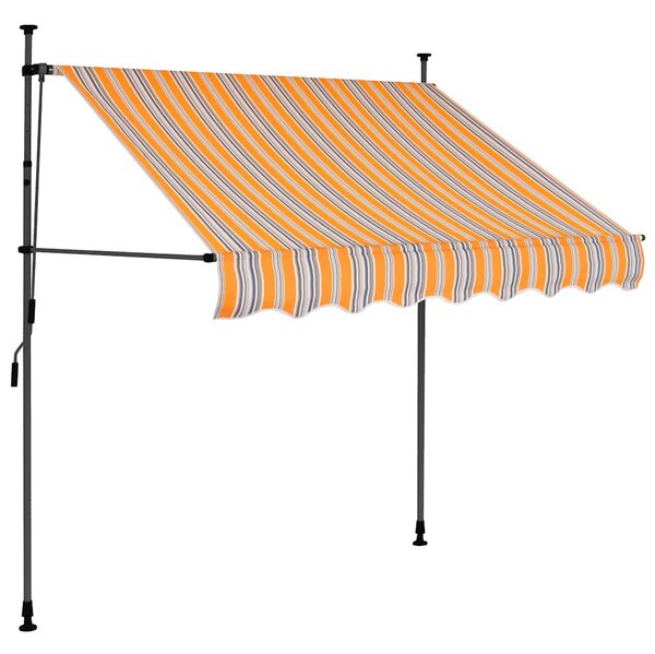 Ručně zatahovací markýza s LED světlem 150 cm žlutomodrá 145849