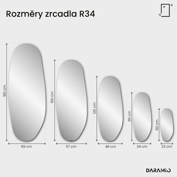 Bronzové zrcadlo Pure R34