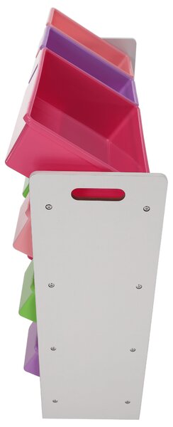 KONDELA Organizér / regál na hračky, bílá / vícebarevná, MAISAN