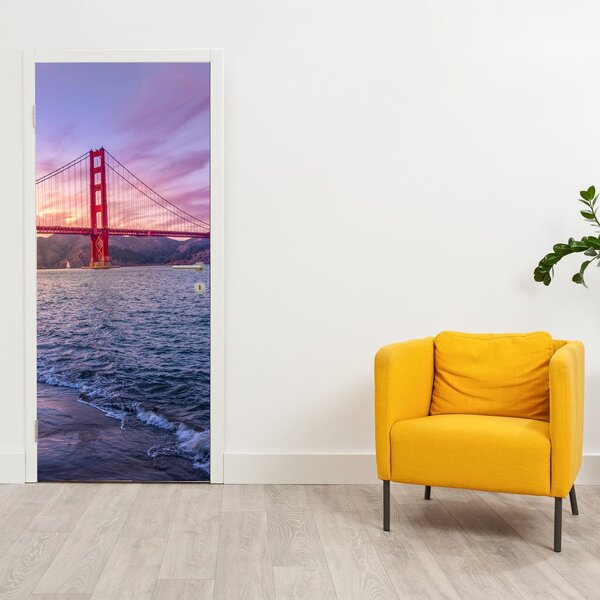 Fototapeta na dveře - Most se západem slunce (95x205cm)