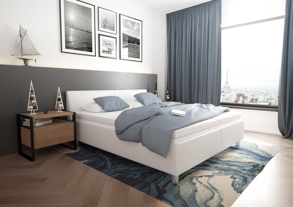 Blanář Merci čalouněná postel vč. roštů a matrací 180 x 200 cm, bílá