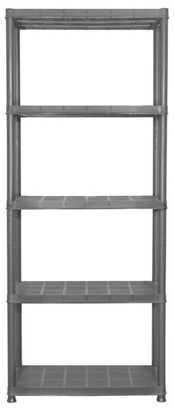 Úložný regál 5patrový černý 71 x 38 x 170 cm plast