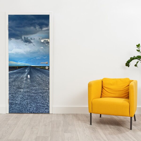 Fototapeta na dveře - Cesta v bouři (95x205cm)