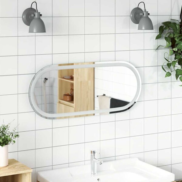 Koupelnové LED zrcadlo 90 x 40 cm oválné