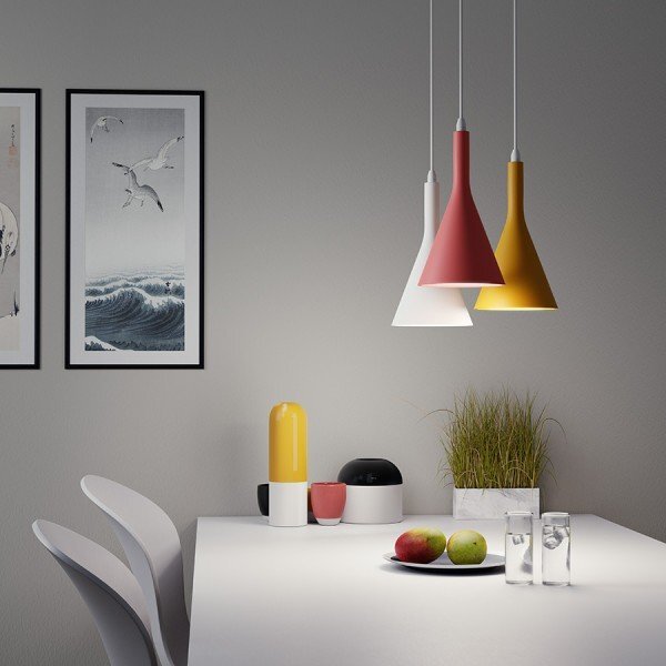 ELLA závěsná sádrová 230V LED E27 15W - RED - DESIGN RENDL