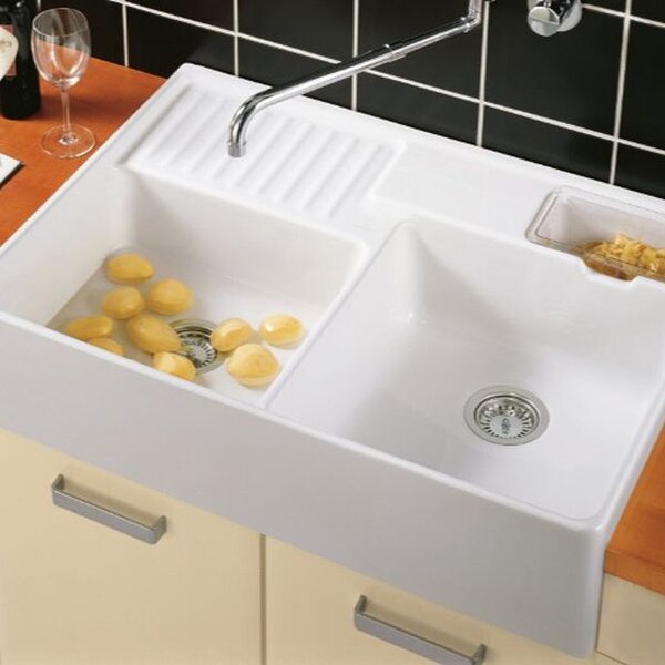 Villeroy & Boch Double-Bowl keramický dřez 89.5x63 cm bílá 632391R1