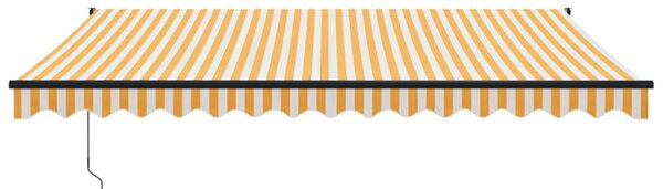 Zatahovací markýza žlutá a bílá 4,5 x 3 m textil a hliník 3154459