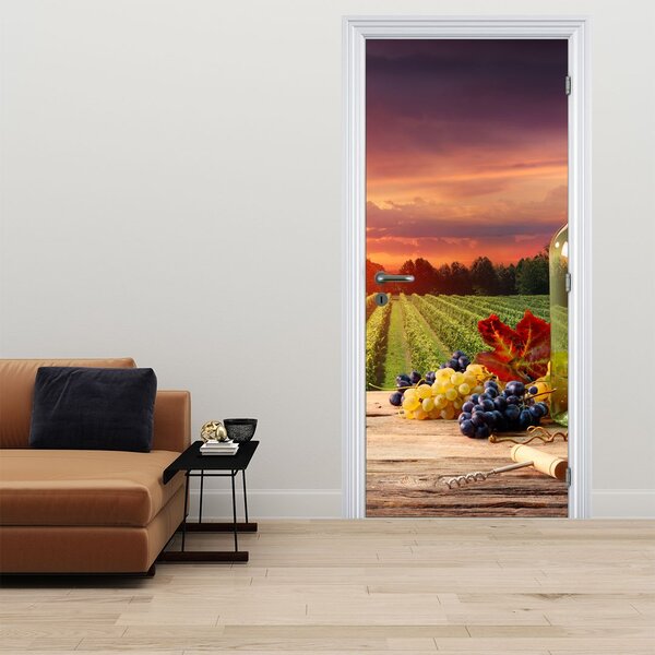 Fototapeta na dveře - Vinice s vínem (95x205cm)