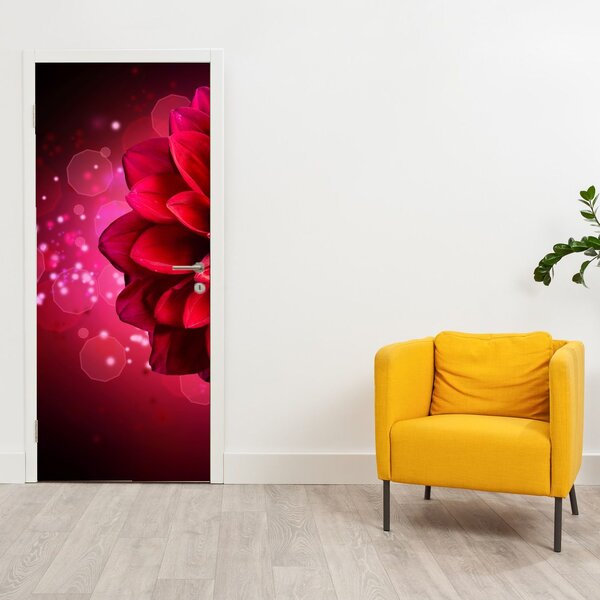 Fototapeta na dveře - Červená květina (95x205cm)