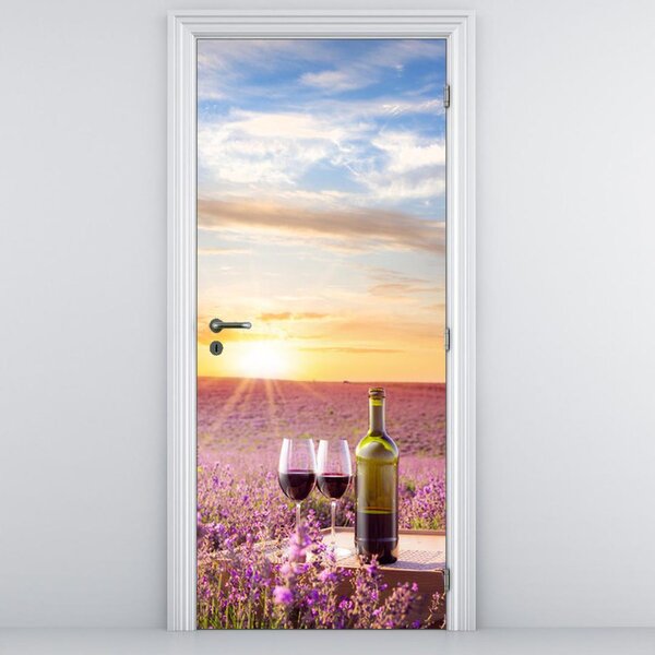Fototapeta na dveře - Víno mezi levandulemi (95x205cm)