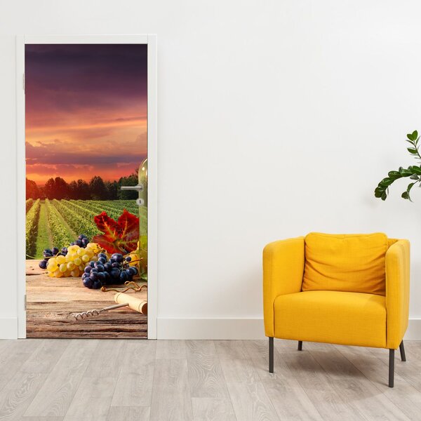 Fototapeta na dveře - Vinice s vínem (95x205cm)