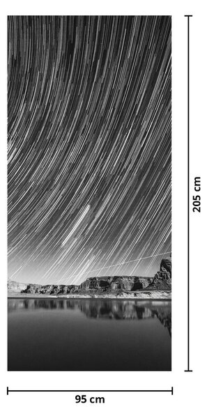 Fototapeta na dveře - Černobílá hvězdná obloha (95x205cm)