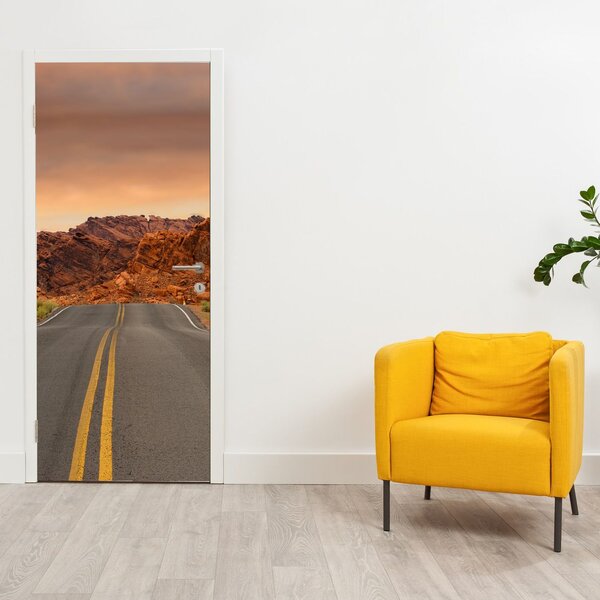 Fototapeta na dveře - Cesta v horách (95x205cm)