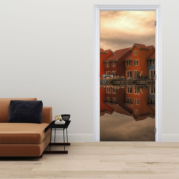 Fototapeta na dveře - Barevné domečky (95x205cm)