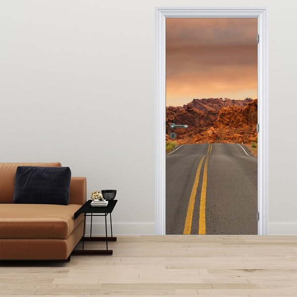 Fototapeta na dveře - Cesta v horách (95x205cm)