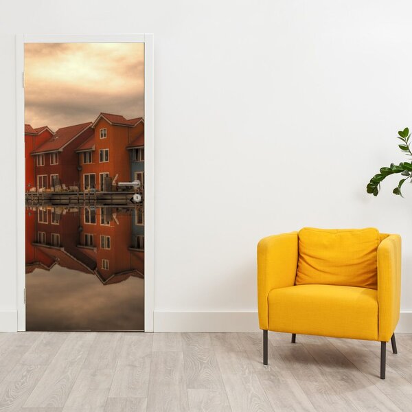 Fototapeta na dveře - Barevné domečky (95x205cm)